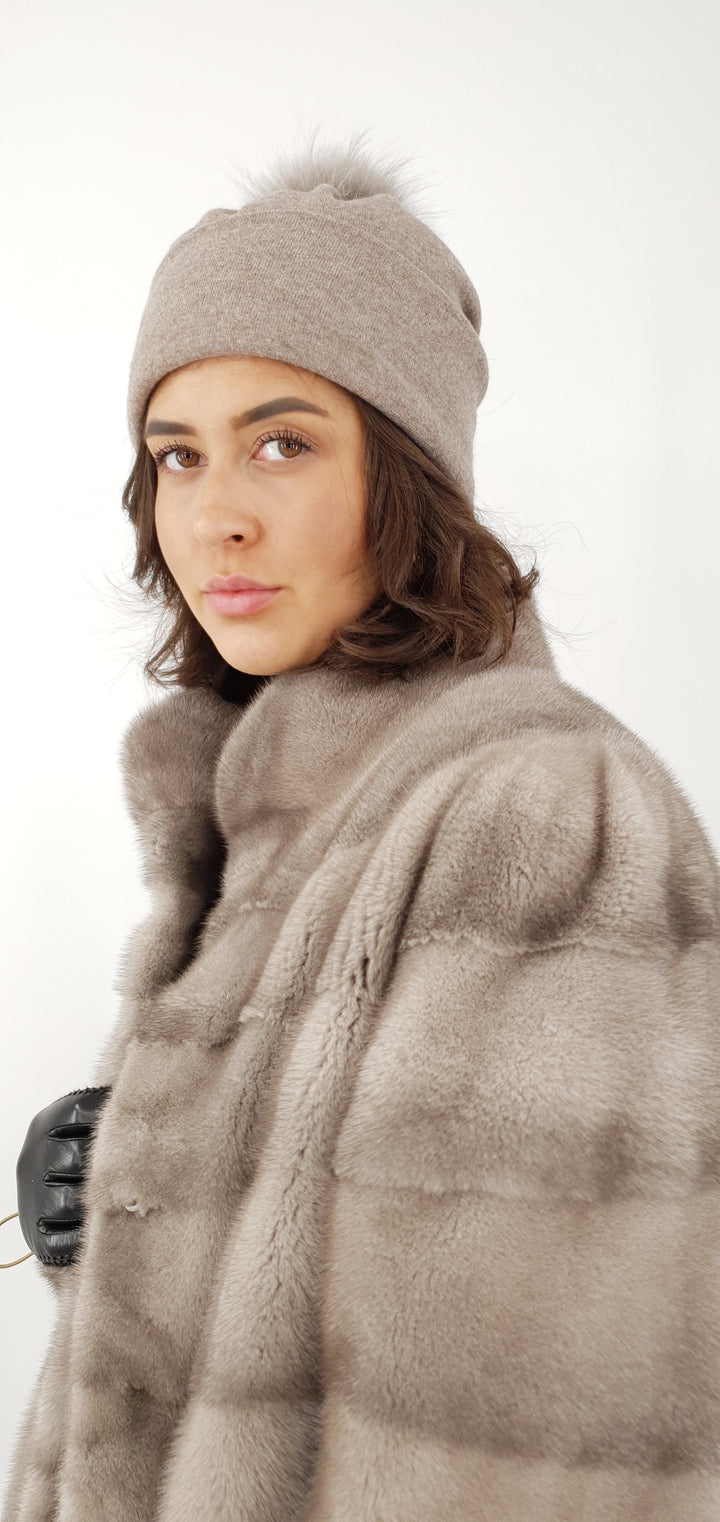 Rosario, 85 cm. - Krage - Mink - Dam - Silverblå