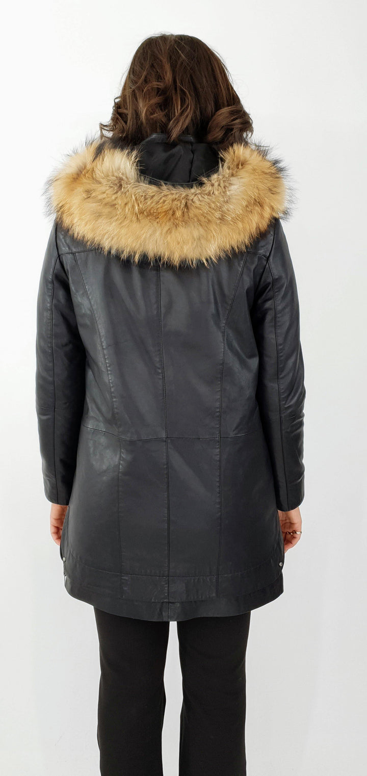 Pia - Hette - Lamb Malli Lær - Dame - Svart - Lamb Malli Lær - Dame - Pia - Hette - Lamb Malli Lær - Dame - Svart - Stampe Pels