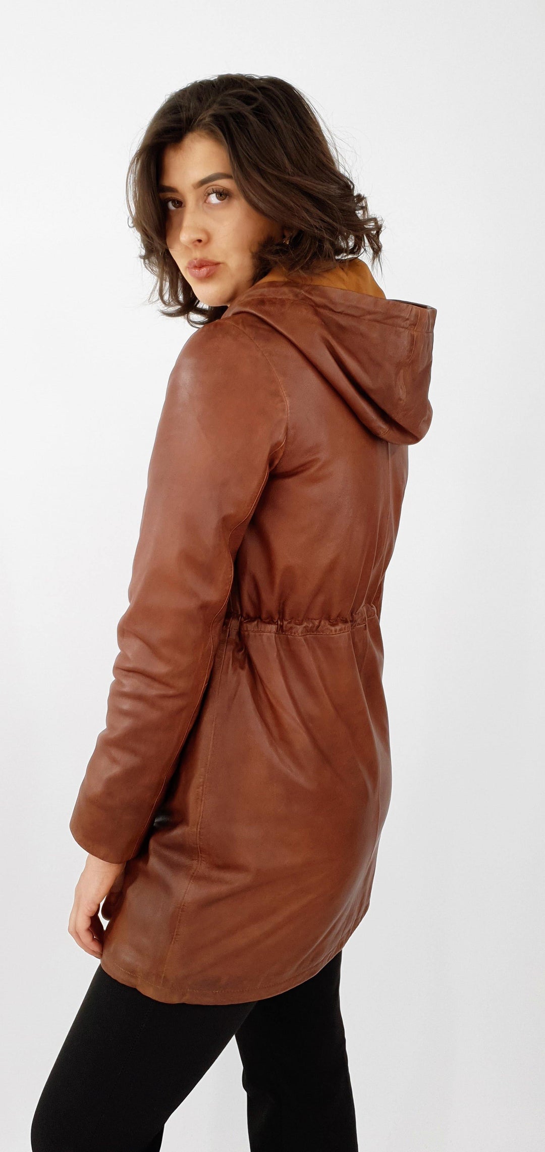 Sienna - Lam Malli Leer - Dames - Donker Cognac - Lam Malli Leer - Dames - Sienna - Lam Malli Leer - Dames - Donker Cognac - Stampe Pels