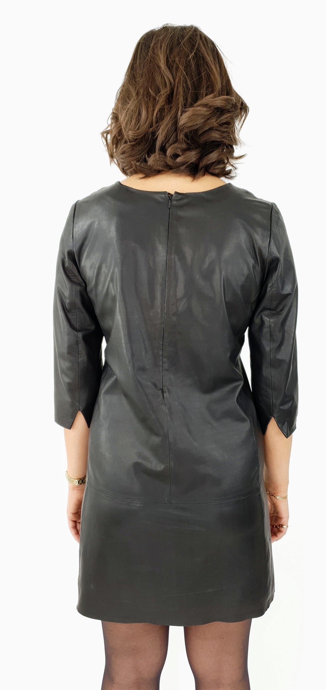 Emelia Jurk - Lamb Malli Leer - Dames - Zwart - Lamb Malli Leer - Dames - Emelia Jurk - Lamb Malli Leer - Dames - Zwart - Stampe Pels