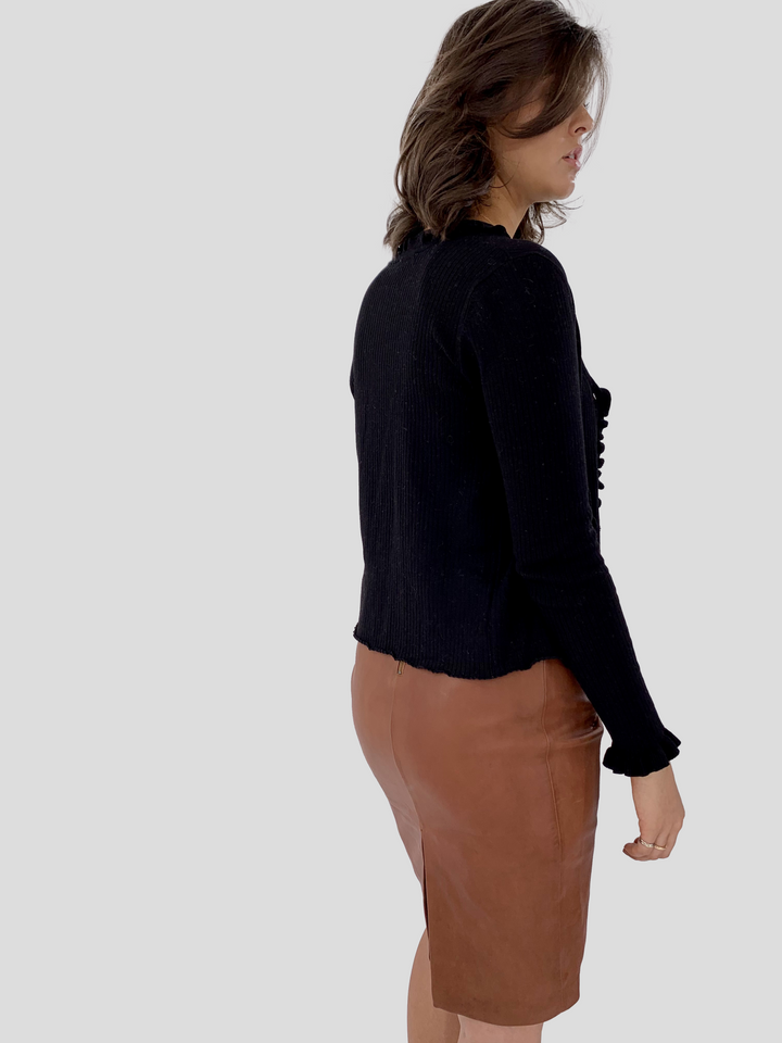 Alondra pils - Lambþykkt leður - Konur - Dökkbrúnt