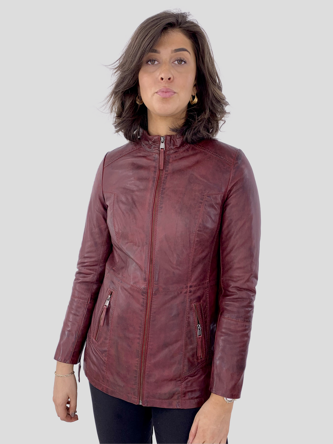 Eva - Lamskoperleer - Dames - Rood