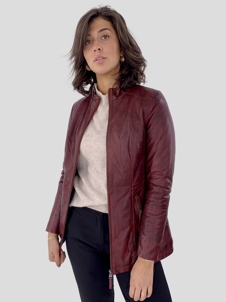 Eva - Lamskoperleer - Dames - Rood