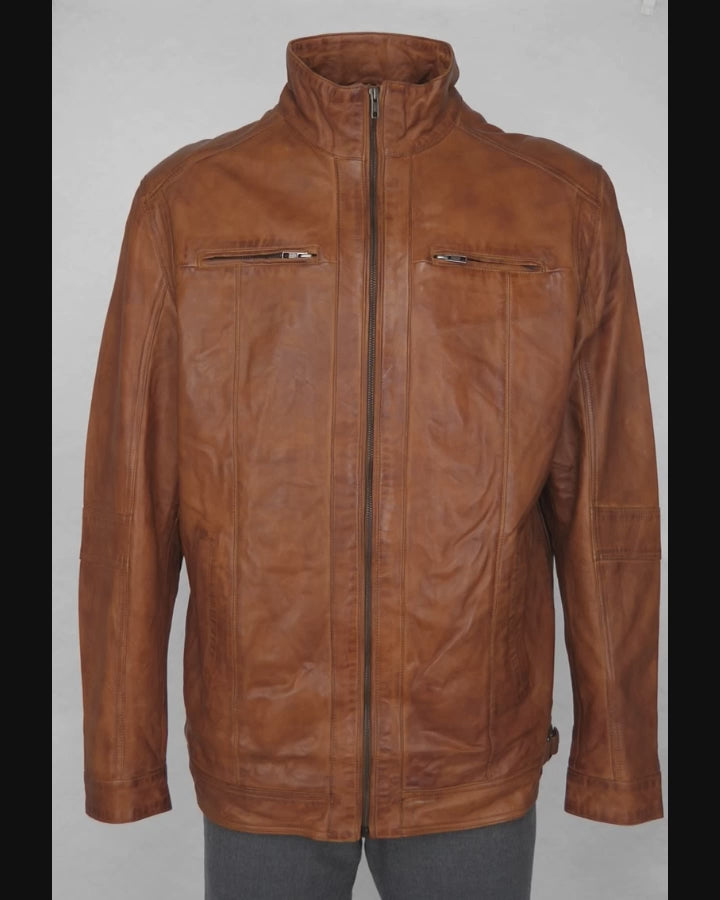 Big Marlow - Lamb Polish Nappan Leather -Man - Dark Tan