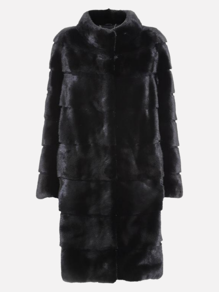 Sabine, 95 cm. - Krage - Minkfarget - Dame - Svart / Mink Pels - Levinsky – Kvinde