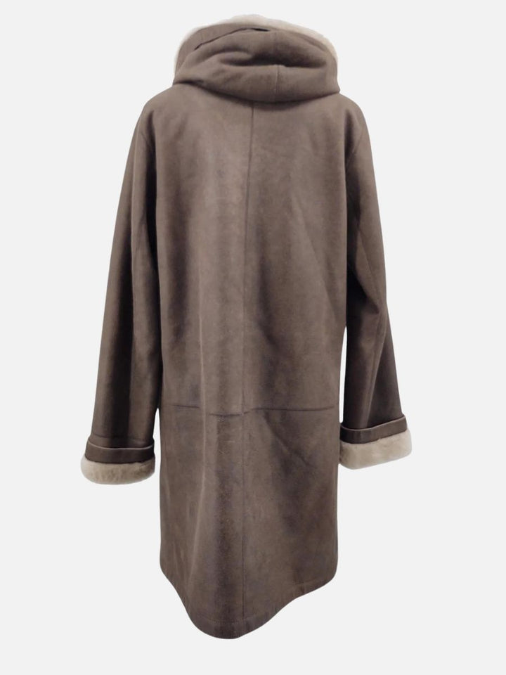 969, 90 cm. - Hood Nappa Lamb Crack Washed -Women Brown