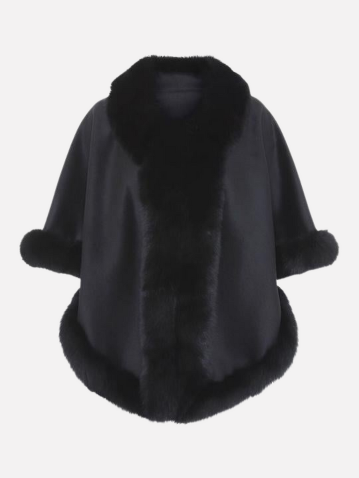 Chadron Cape, 65 cm. - Tyndere Double Face Wool - Sort.