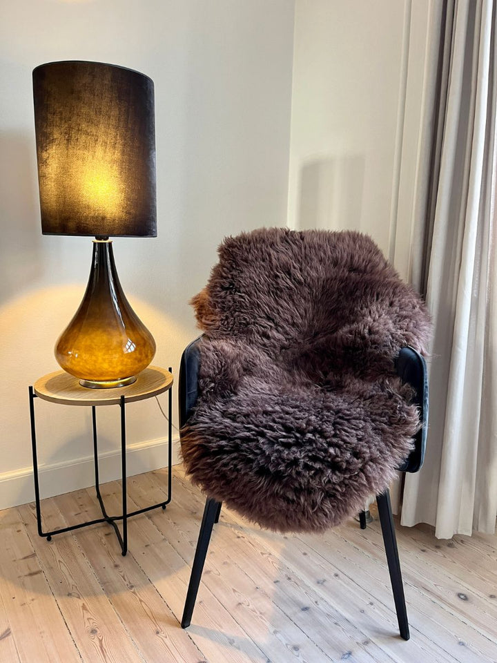 Teppe 60*90 cm. - New Zeeland saueskinn - Brun