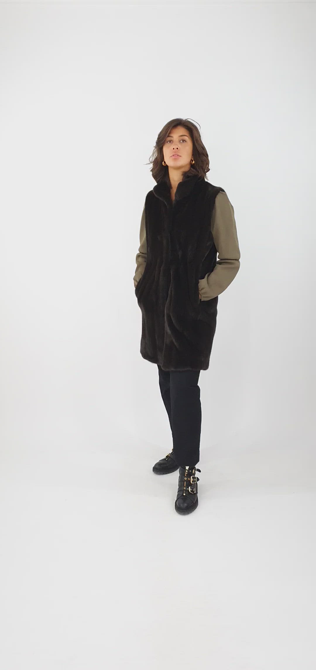 Denise West, 92 cm.  - Mink - Kvinder - Chokolade