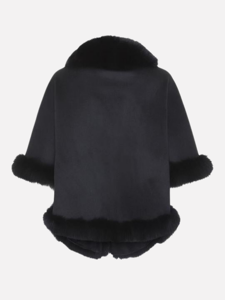 Chadron Cape, 65 cm. - Tyndere Double Face Wool - Sort.