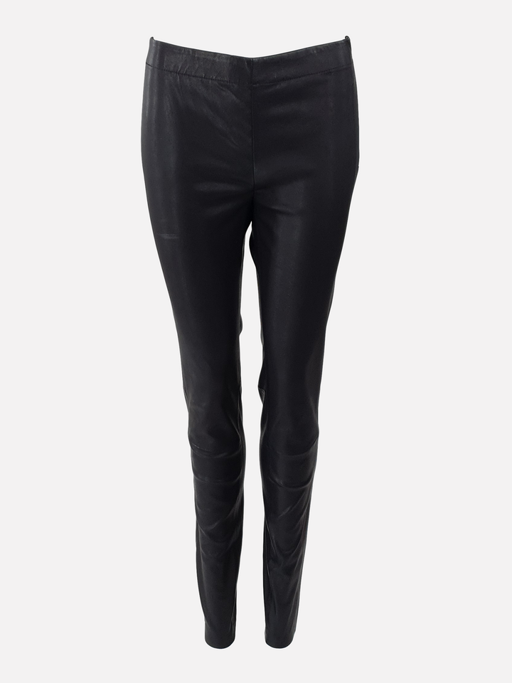 Luna Housut - Lamb Stretch Nahka - Naiset - Musta