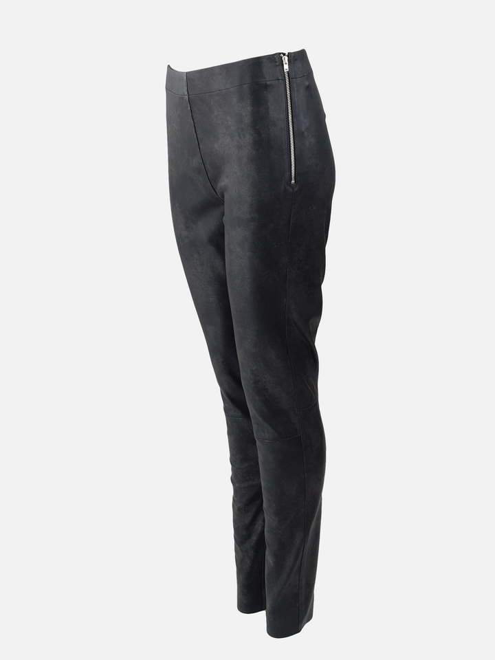 Luna Broek - Lamsstretch Leer - Dames - Zwart