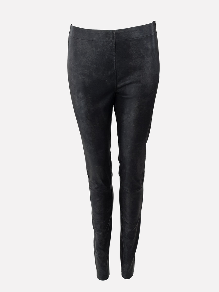 Luna Broek - Lamsstretch Leer - Dames - Zwart
