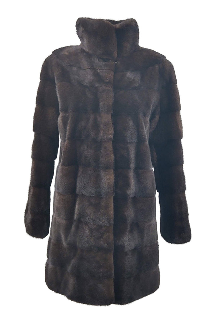 Petrovski, 85 cm. - Jakke - Krage - Mink - Dame - Mahogny
