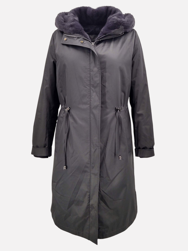 DPW98111-3 - Parkcoat med minkpels - Damer - Sort