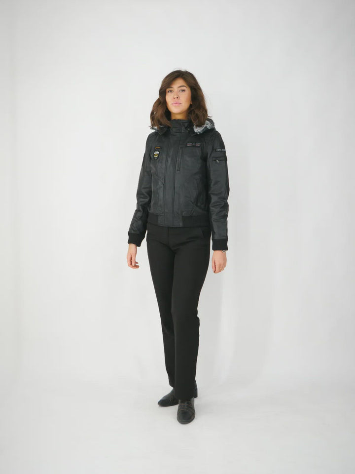 Ladies Captain - Goat Distress Leather - Women - Black