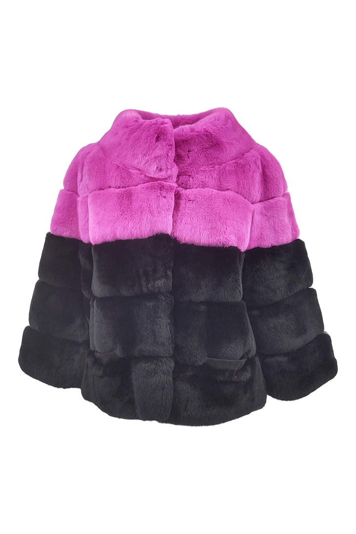 FM 1053 Mix, 55 cm. - Rex - Damer - Pink & Black / Rex Kanin Pels - Levinsky - Kvinde | STAMPE PELS
