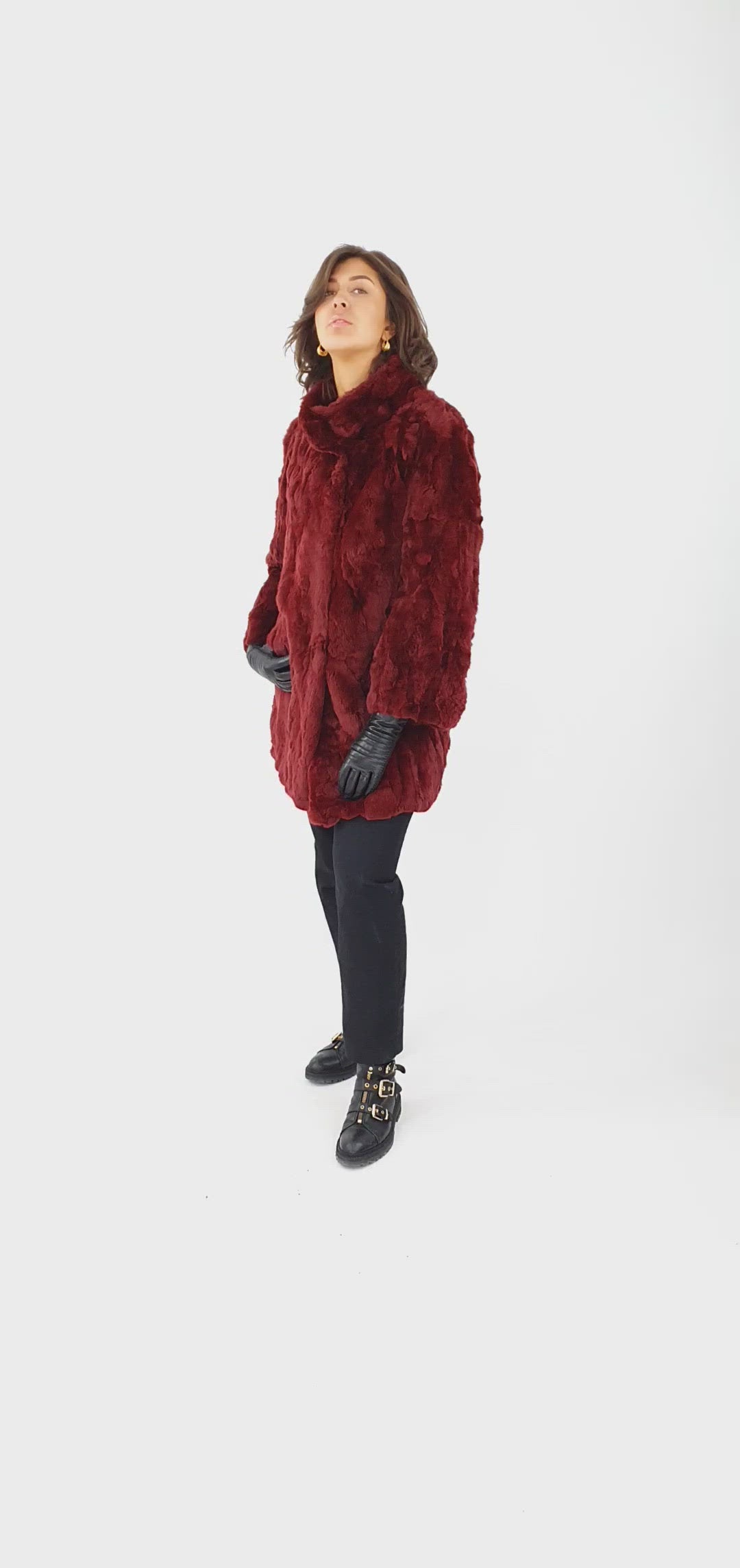 Trilo, 84 cm. - Rex Retail - Mujer - Vino / Rex Kanin Pels - Levinsky -Kvinde