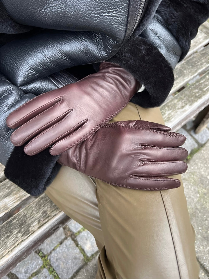 Z-001 Stitch Læderhandske - Brun