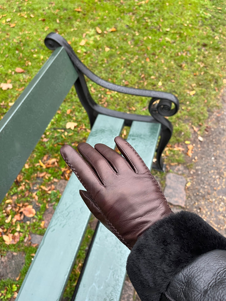 Z-001 Stitch Læderhandske - Brun