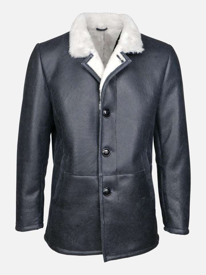 Cooper, 80 cm. - Krage - Nappa Lamb Crack - Man - Washed Black