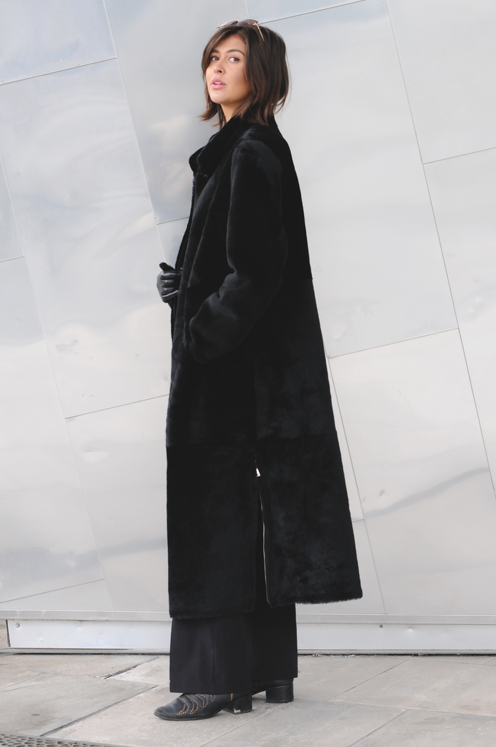 Flore, 125 cm. - Collier - Agneau Nappa - Femme - Noir