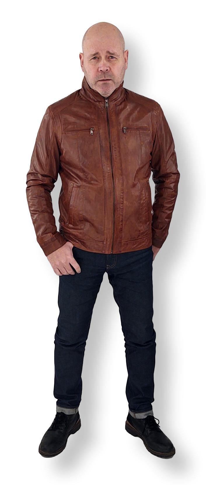 51540 - Lamme Malli Læder - Mand - Mørk Cognac - Lamme Malli Læder - Mand - 51540 - Lamme Malli Læder - Mand - Mørk Cognac - Stampe Pels