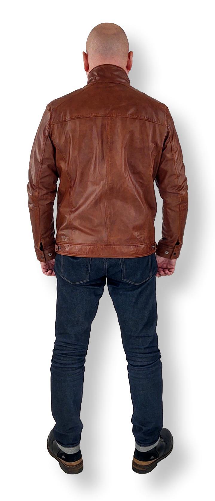 51540 - Lamme Malli Læder - Mand - Mørk Cognac - Lamme Malli Læder - Mand - 51540 - Lamme Malli Læder - Mand - Mørk Cognac - Stampe Pels