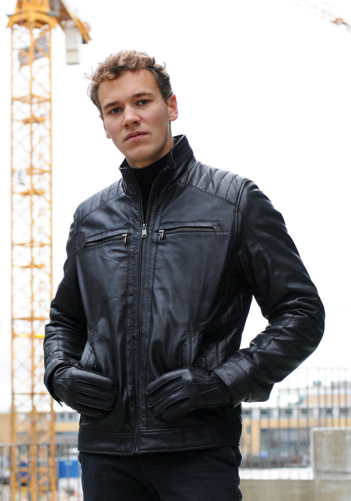 Smart - Lederjacke - Herren - Schwarz