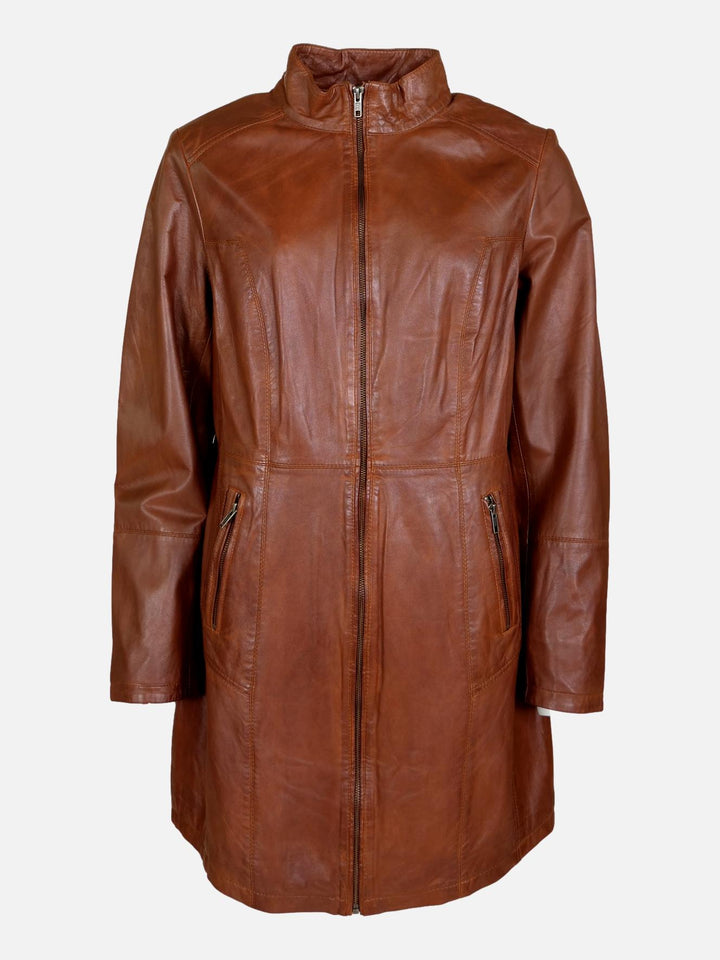 Evana - Lamm Malli Läder - Dam - Mörk Cognac