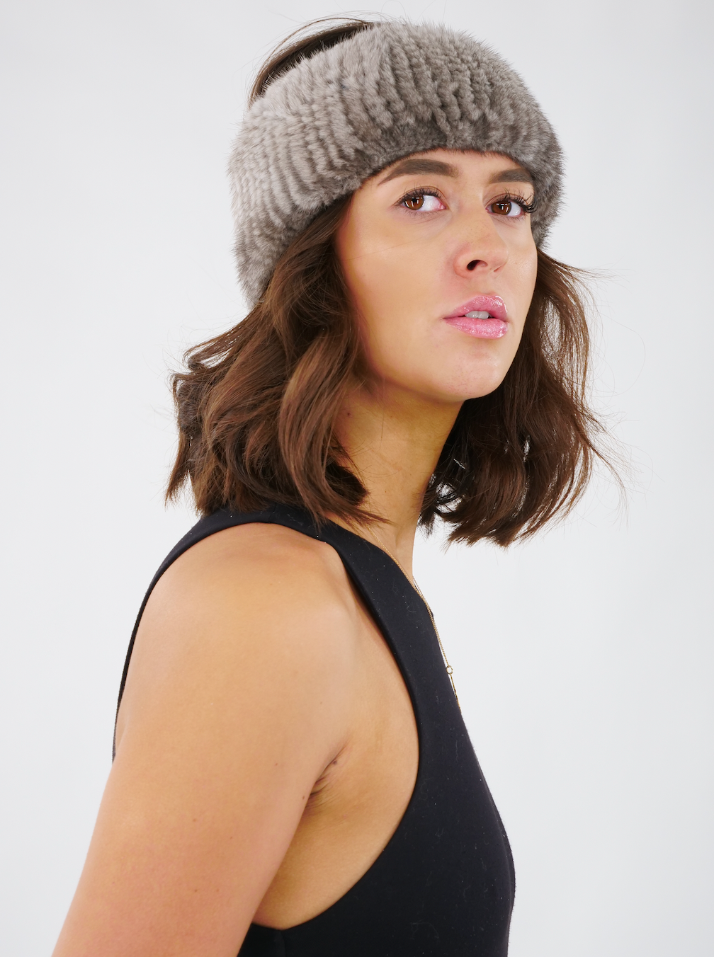 Gebreide Hoofdband - Mink Knitted - Accessoires - Grijs