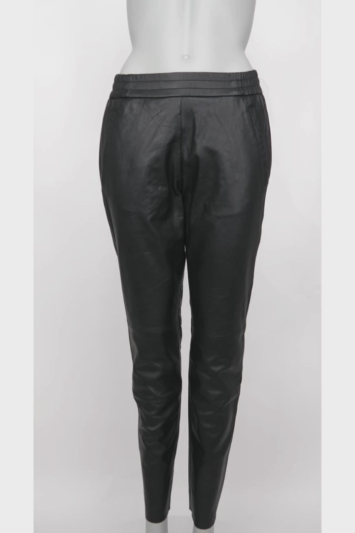 Pantalón Antonia - Piel Napa Cordero - Mujer - Negro