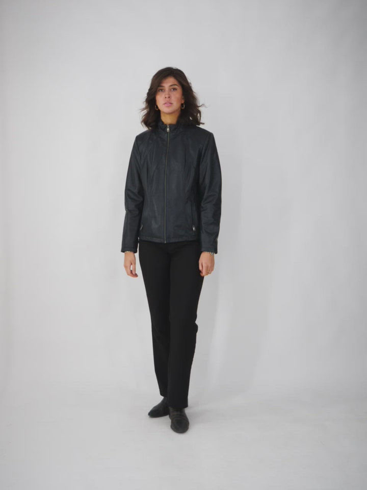 P 14-02 - Comfort - Lamb Malli Leer - Dames - Marine